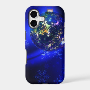 Electric blue christmas bauble design, customise i