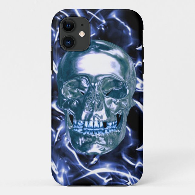 Electric Blue Chrome Skull iPhone 5G  Case (Back)
