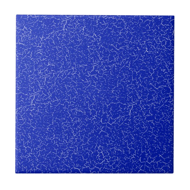 Electric Blue Crackle Glaze Solid Color Tile (Front)