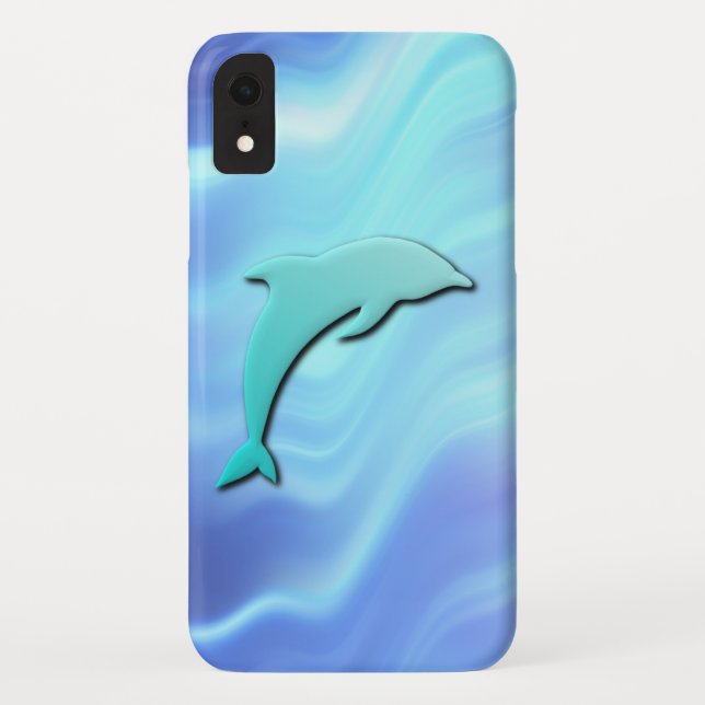 Electric Blue Dolphin Case-Mate iPhone Case (Back)
