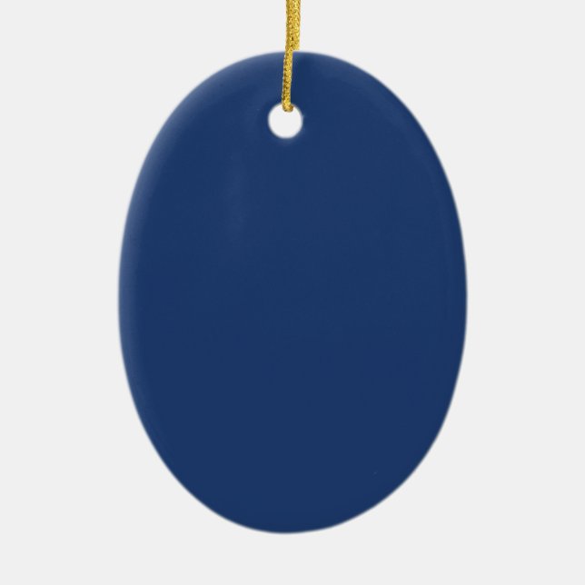 Electric Blue - Elegant Fashion Colour Pattern Ceramic Tree Decoration (Front)
