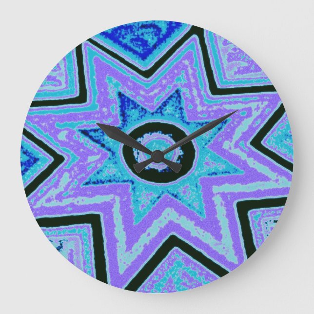 Electric Blue Explosion Wall Clock (Front)