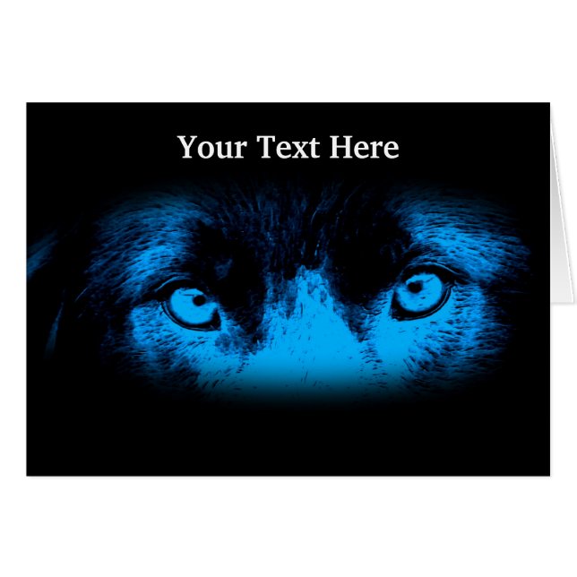 Electric Blue Eyes Animal Art Card (Front Horizontal)