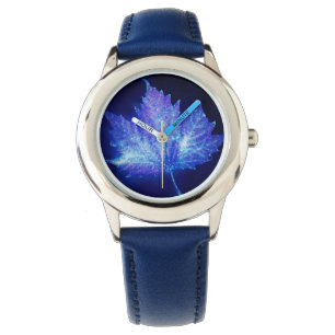 Electric Blue Glow Leaf Watch