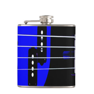 Electric Blue Guitar Music Lover Hip Flask