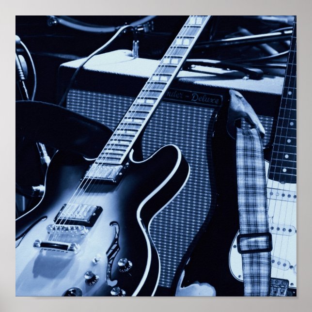 Electric Blue Guitars Poster (Front)