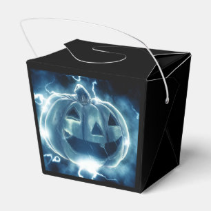 Electric Blue Happy Pumpkin Halloween Goodie Box