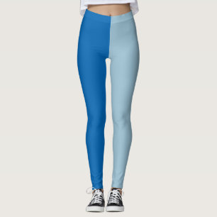 Electric Blue Lemonade and Aquamarine Duo Tone Leggings