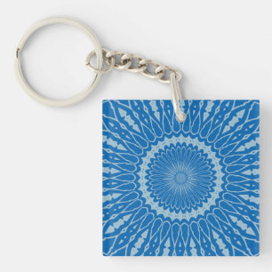 Electric Blue Lemonade and Aquamarine Duo Tone Man Key Ring