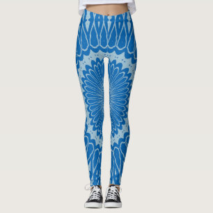 Electric Blue Lemonade and Aquamarine Duo Tone Man Leggings
