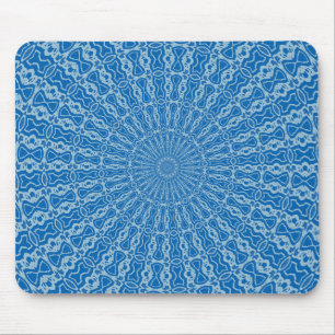 Electric Blue Lemonade and Aquamarine Duo Tone Pat Mouse Pad