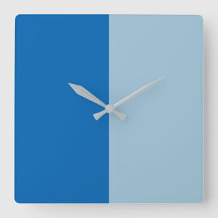 Electric Blue Lemonade and Aquamarine Duo Tone Square Wall Clock