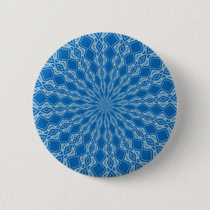 Electric Blue Lemonade and Aquamarine Wriggly Kale 6 Cm Round Badge