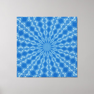 Electric Blue Lemonade and Aquamarine Wriggly Kale Canvas Print