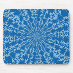 Electric Blue Lemonade and Aquamarine Wriggly Kale Mouse Pad
