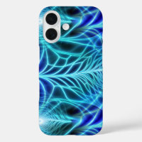 Electric Blue Luminous Fractal Repeating Pattern