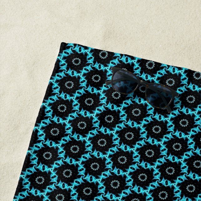 Electric Blue Mandala Beach Towel (In Situ)