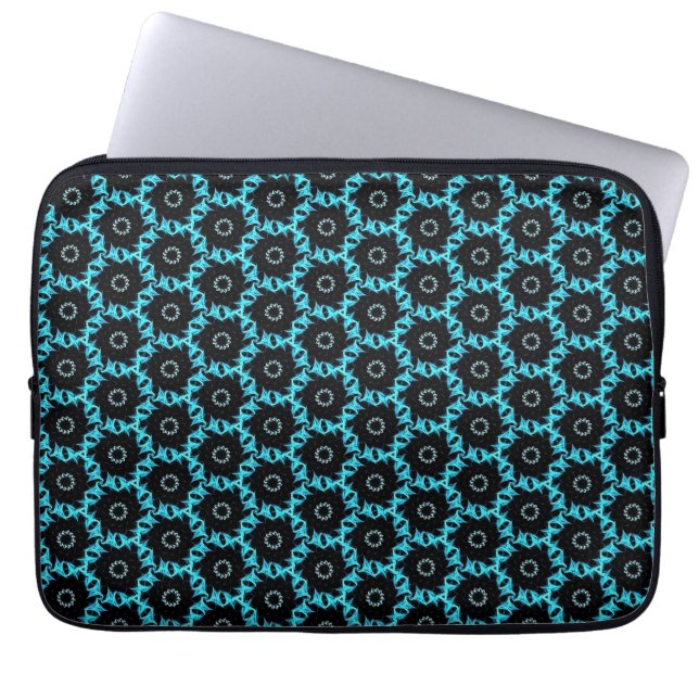 Electric Blue Mandala Laptop Sleeve (Front)