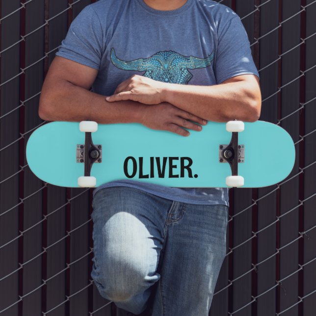 Electric Blue Modern Name | Classic Trendy  Skateboard (Outdoor 3)