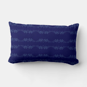 Electric Blue Neural Horizon Abstract Pattern Lumbar Cushion