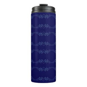 Electric Blue Neural Horizon Abstract Pattern Thermal Tumbler