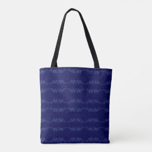Electric Blue Neural Horizon Abstract Pattern Tote Bag
