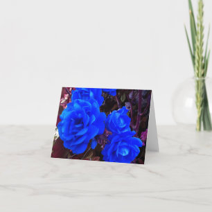 Electric blue Roses  Card