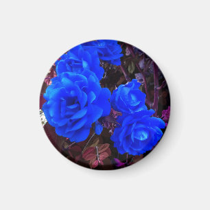 Electric blue Roses Magnet