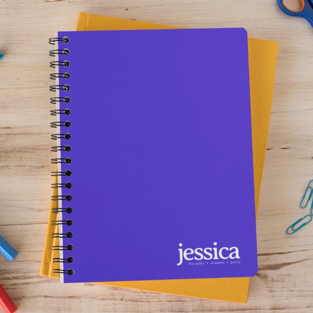 Electric Blue Rounded Modern Typography Notebook (Creator Uploaded)