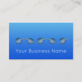Electric blue shaded crochet modern simple elegant business card