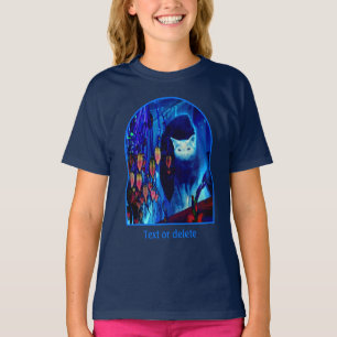 Electric Blue Siamese Cat Animal Art Personalized T-Shirt