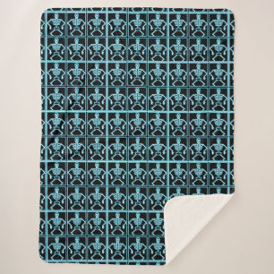 Electric blue skeleton blanket