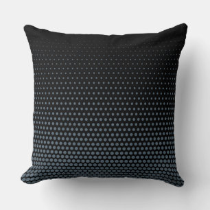 Electric blue Techno Dots Modern Black Cushion