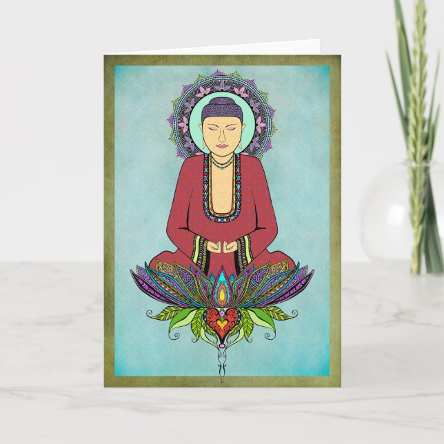Electric Buddha Greeting Card (Front)