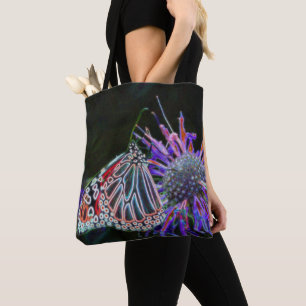 Electric Butterfly Abstract Nature Art Tote Bag