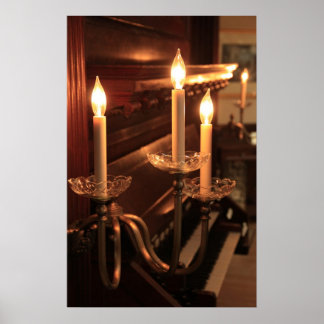 Electric Candles and Piano Poster