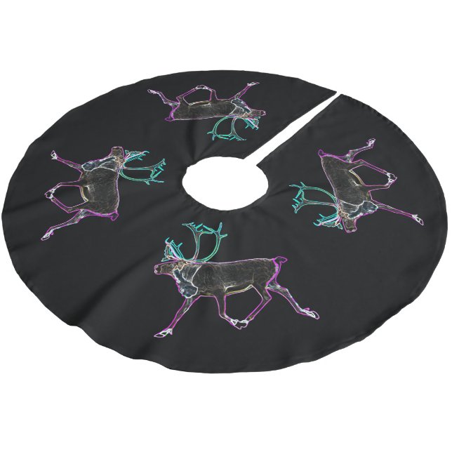 Electric Caribou Brushed Polyester Tree Skirt (Angled)