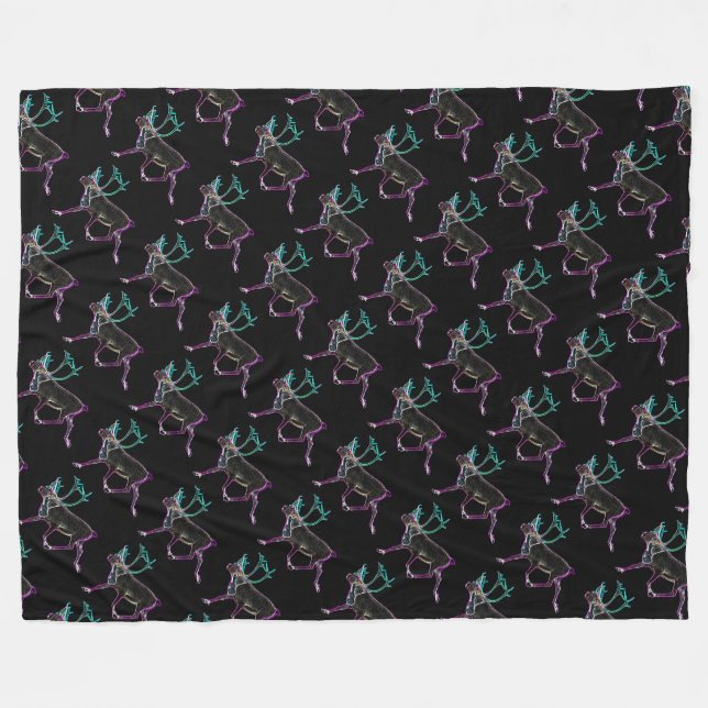 Electric Caribou Fleece Blanket (Front (Horizontal))