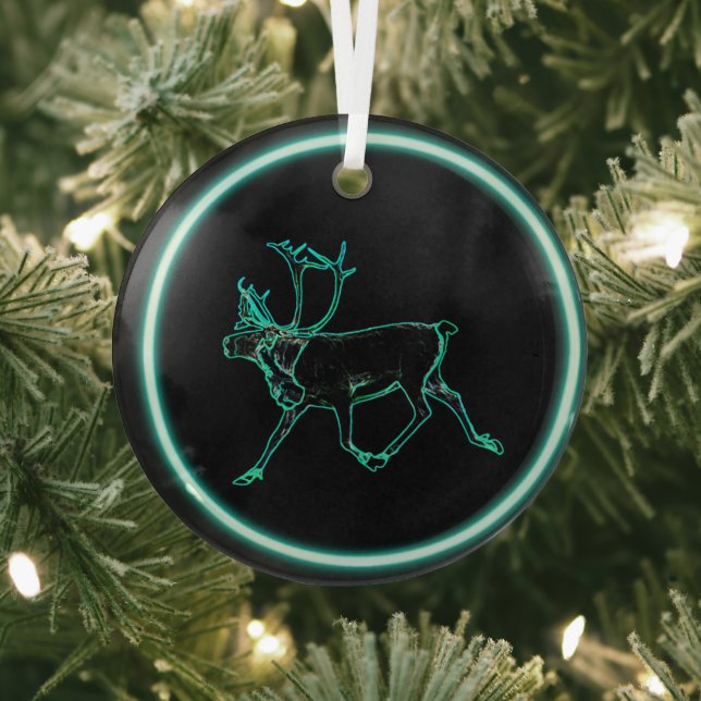 Electric Caribou Glass Tree Decoration (Insitu)