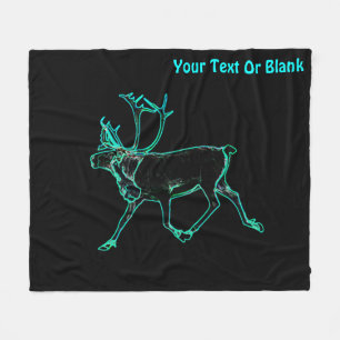 Electric Caribou (Reindeer)  Fleece Blanket