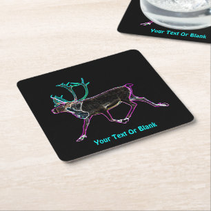 Electric Caribou Square Paper Coaster