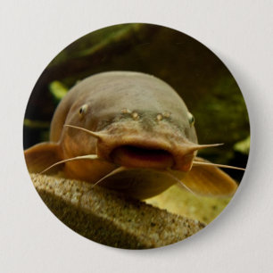 Electric catfish 10 cm round badge