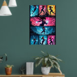 Electric Chaos Pop Art Poster<br><div class="desc">Unleash pure visual power with “Electric Chaos” — an electrifying 8-panel pop art comic poster that pulses with neon fury and heroic energy. This dynamic design features a fictional superheroine mid-battle, surrounded by lightning-charged explosions, shattered cityscapes, and glitch-powered action. Each panel delivers a unique moment of chaos: from crackling electric...</div>
