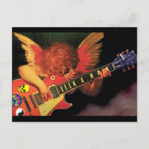 Electric Cherub with guitar postcard