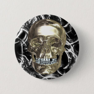 Electric Chrome Skull Button