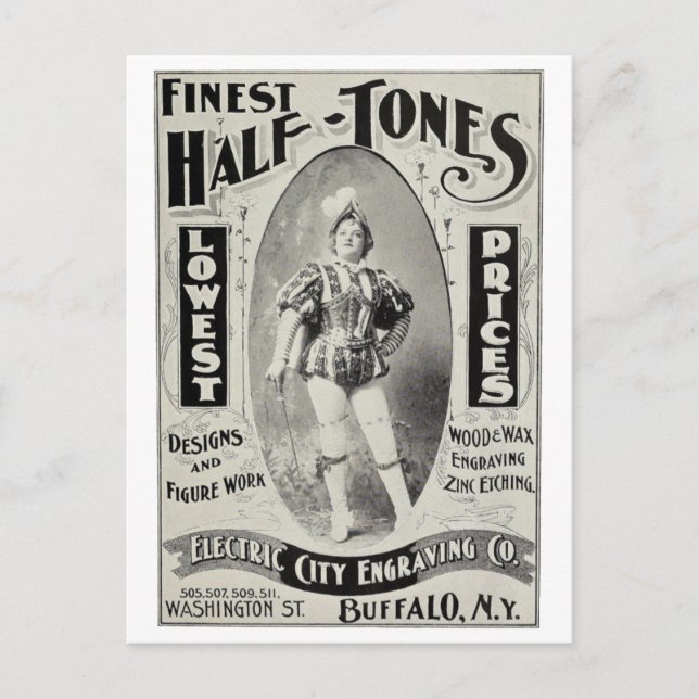 "Electric City Engraving Advertisement" Postcard (Front)