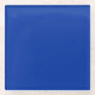 Electric Cobalt Solid Colour   Classic Elegant Glass Coaster