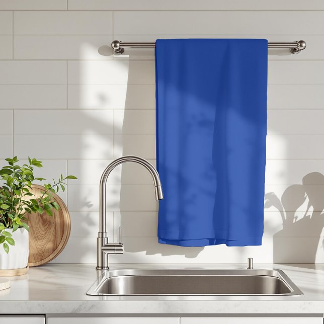 Electric Cobalt Solid Colour | Classic Elegant Tea Towel (Creator Uploaded)