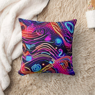Electric Colour Burst Designs Cushion