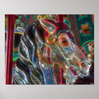 Electric Colours Fiery Steed Carousel Horse Art